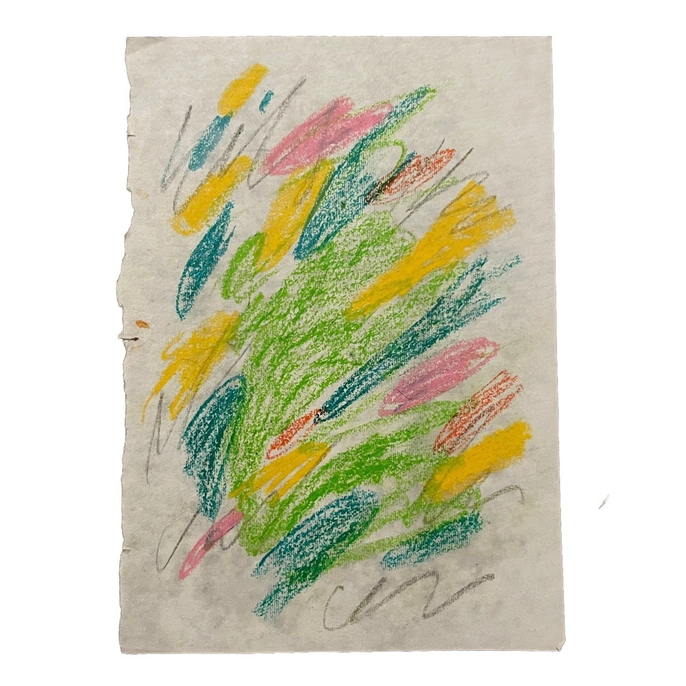 Oman Hosea Original Abstract Expressionist Floral Painting 8x11.5 Paper Art